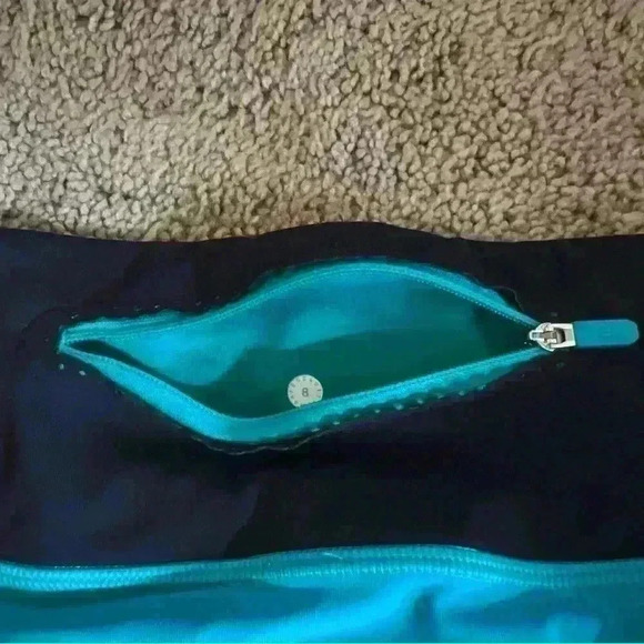 LuLuLemon Women’s Size 8 Smooth Stride Crop 17” Leggings Viridian Green Black - Picture 5 of 6